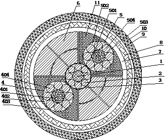 High-temperature-resistant carbon-fiber-core photoelectric composite overhead conductor