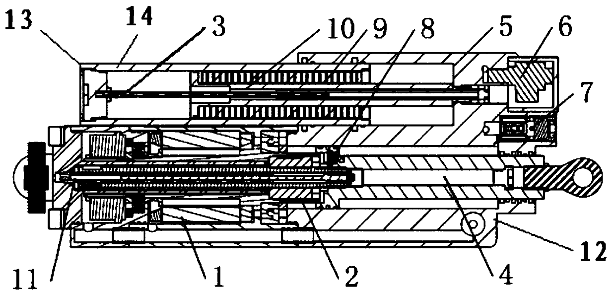 An oil-lubricated electric steering gear with position locking function