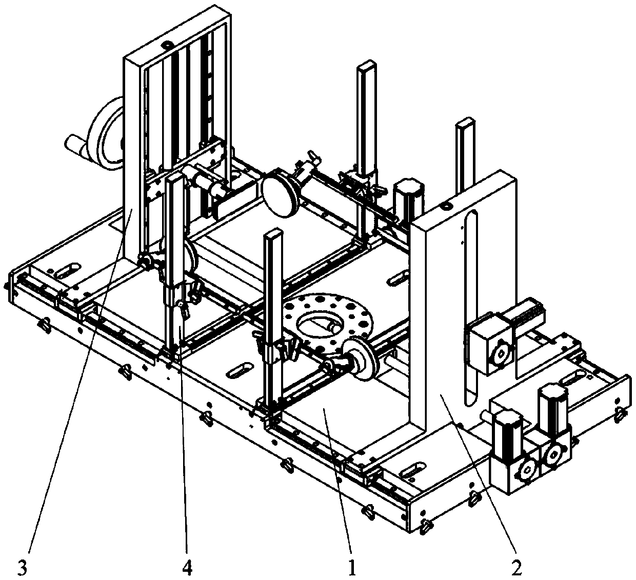 Base adjusting and fixing mechanism of aircraft titanium alloy part machining tool table