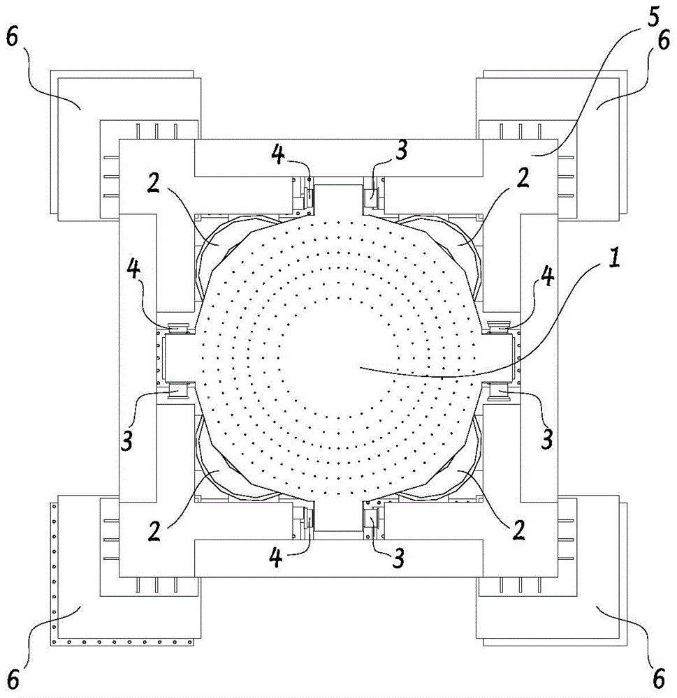 Four-table shunt excitation perpendicular vibration test system with expansion table board