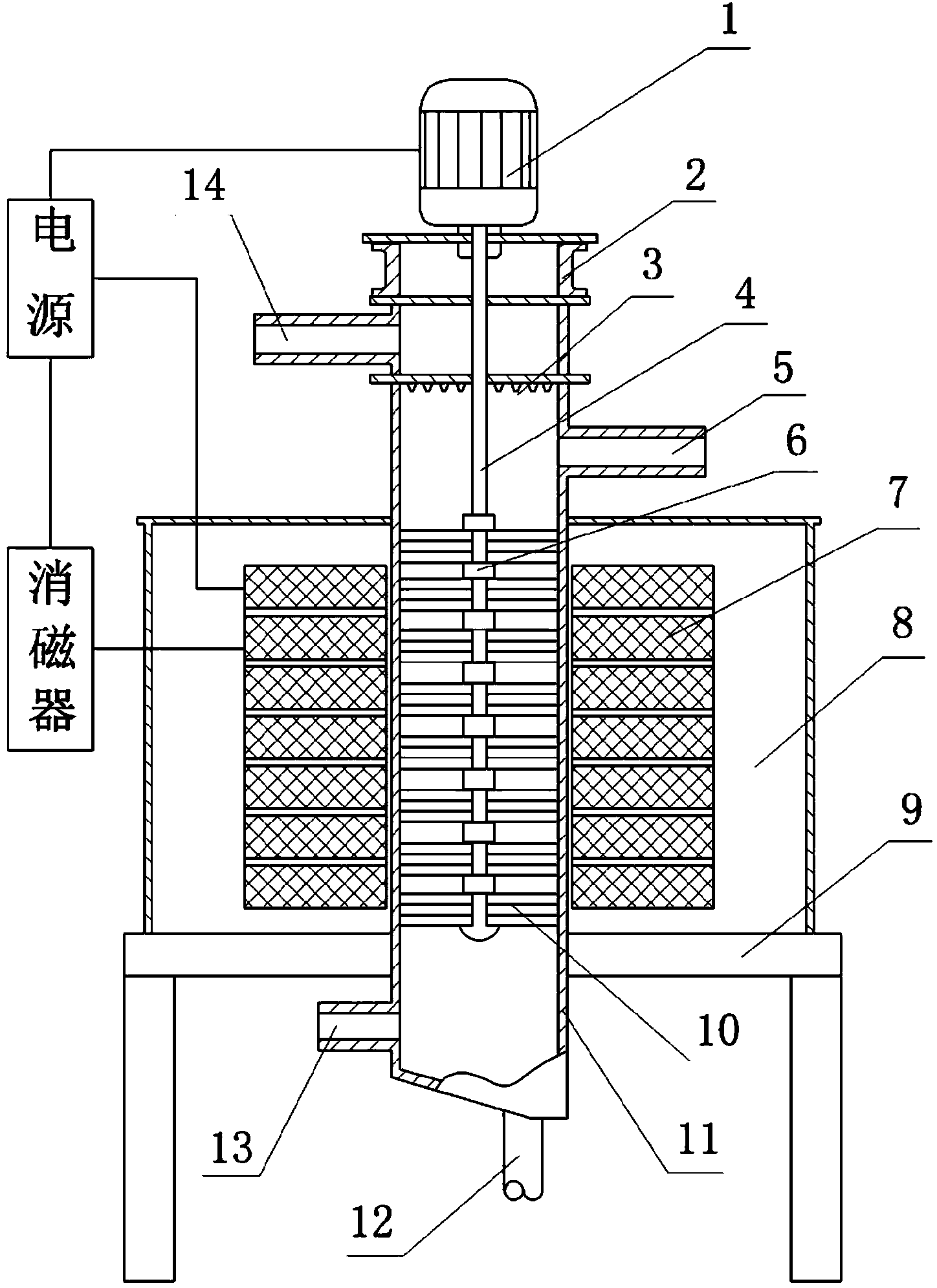 Fast-cleaning electromagnetic iron removing machine