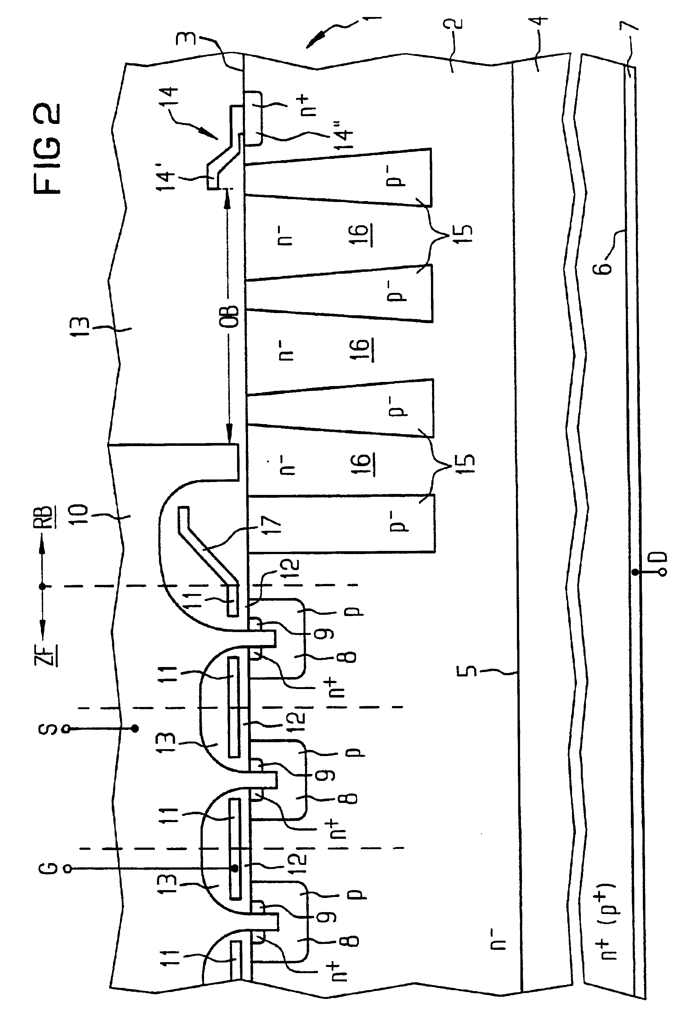 High voltage resistant edge structure for semiconductor components