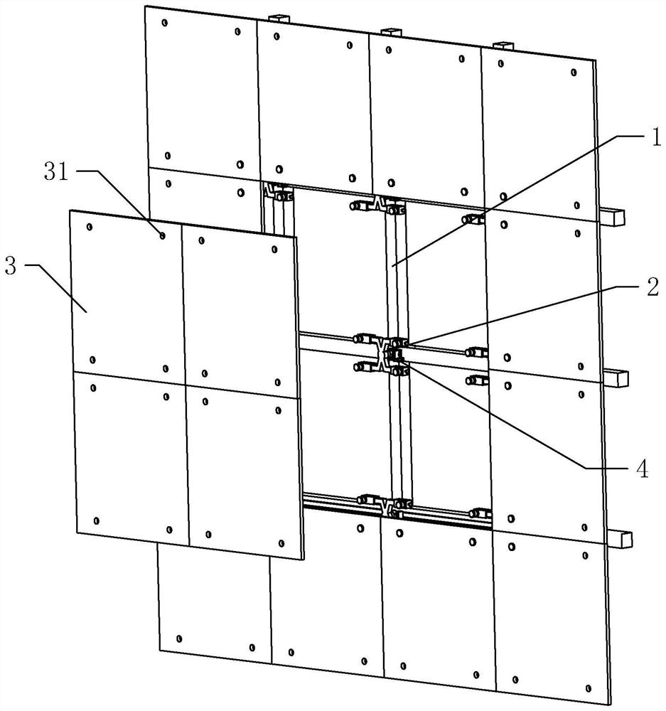 A building glass curtain wall installation structure and its construction method