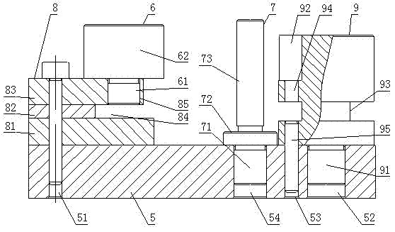 A rear inspection platform structure of a motorcycle fork inspection tool