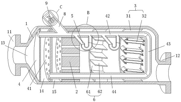 A kind of environment-friendly automobile exhaust gas treatment system and treatment method