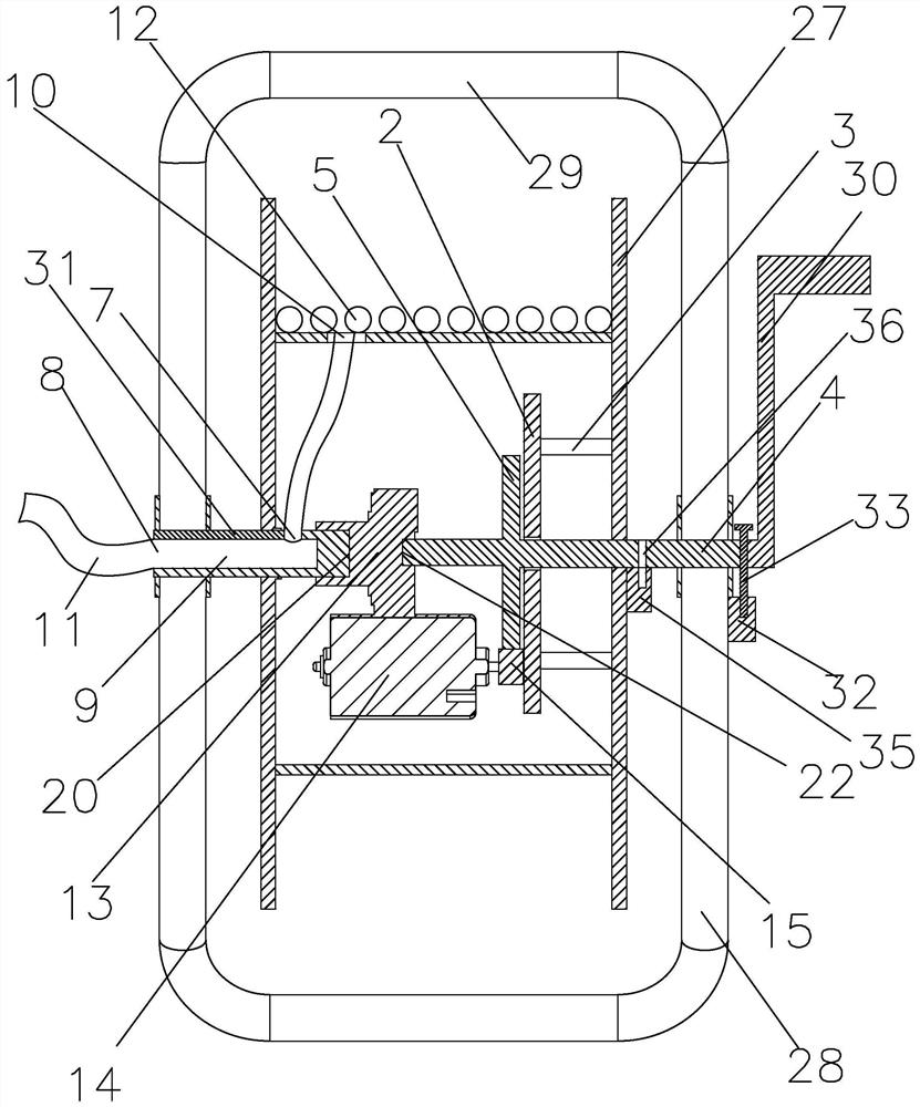 A kind of hose reel with multiple ways of taking up tubes