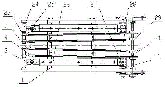 Continuous stacking equipment for storage battery grids