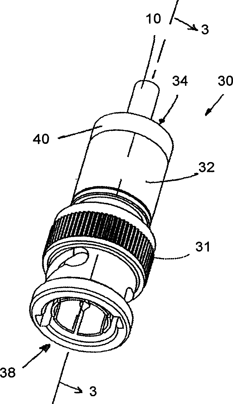 Coaxial connector with a cable gripping feature