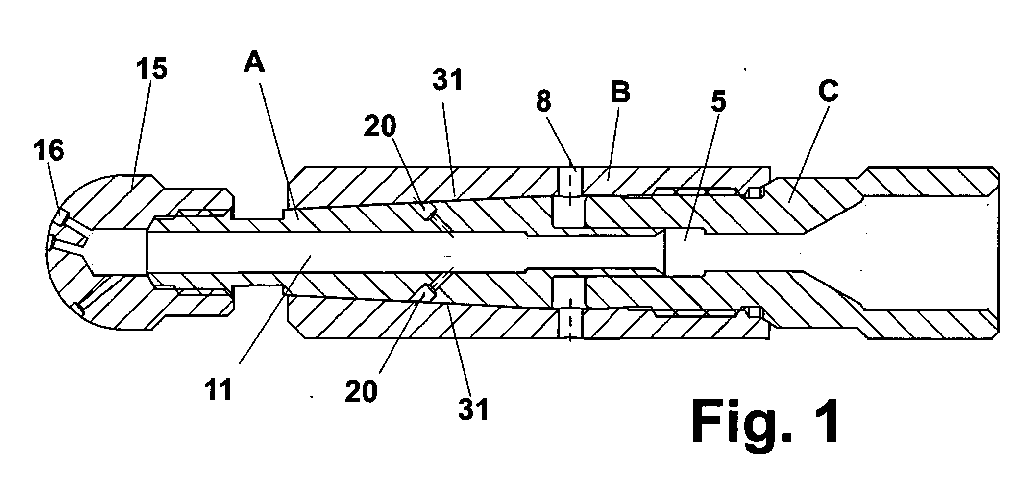 Self regulating fluid bearing high pressure rotary nozzle with balanced thrust force