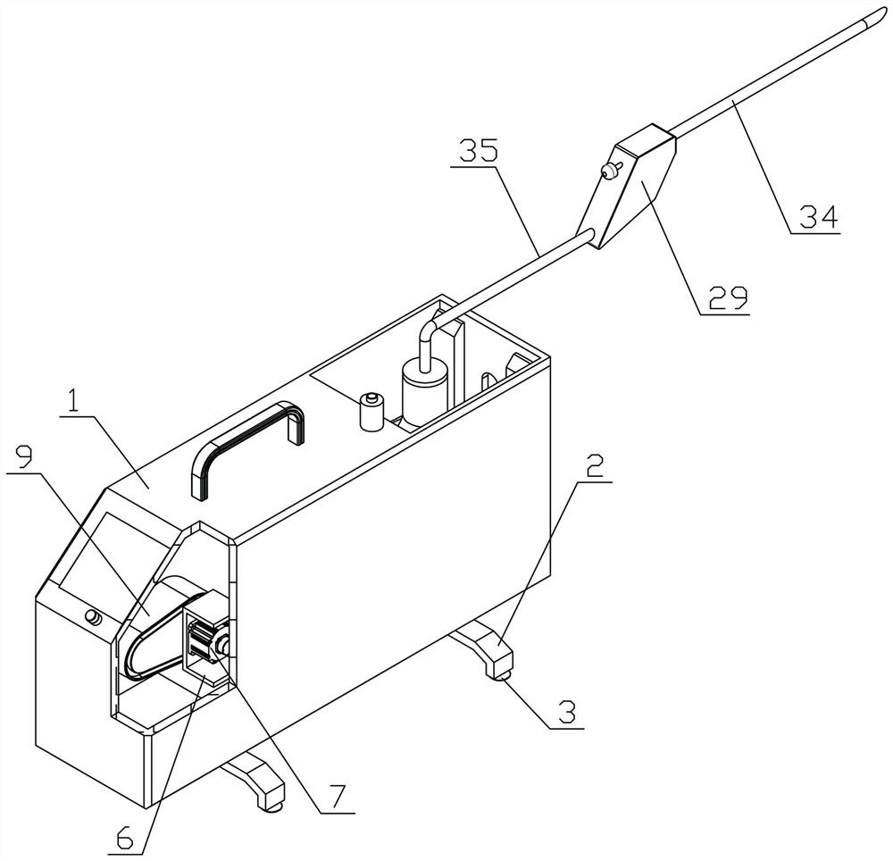 Negative pressure suction type tumor effusion extraction device