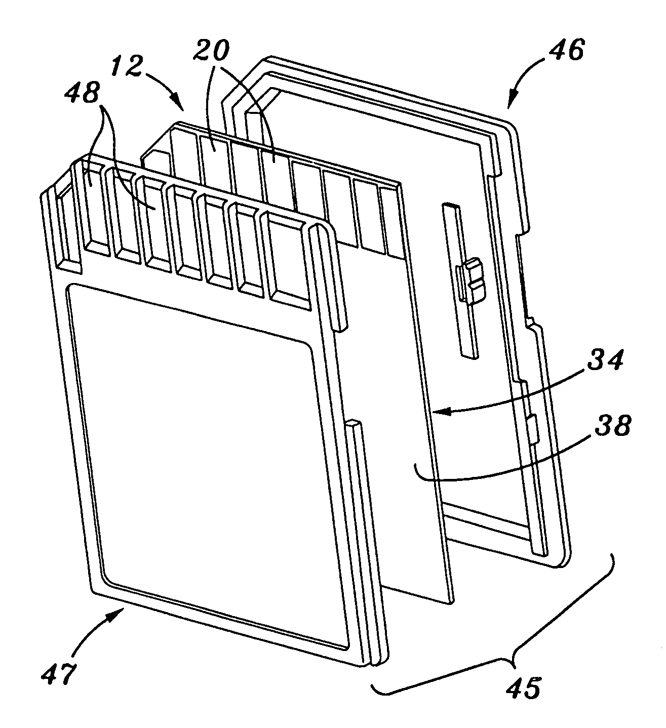 Die down multi-media card and method of making same