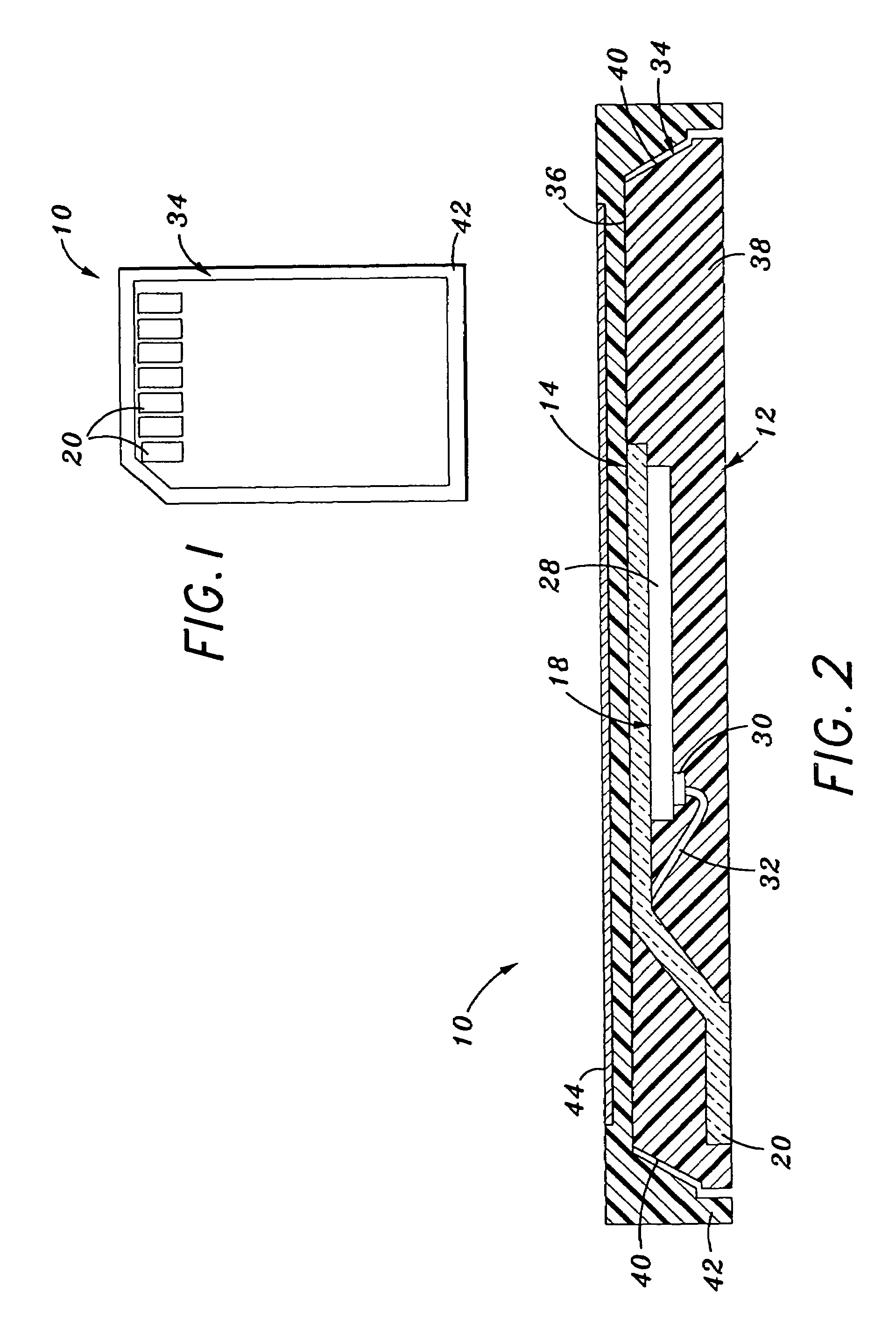 Die down multi-media card and method of making same