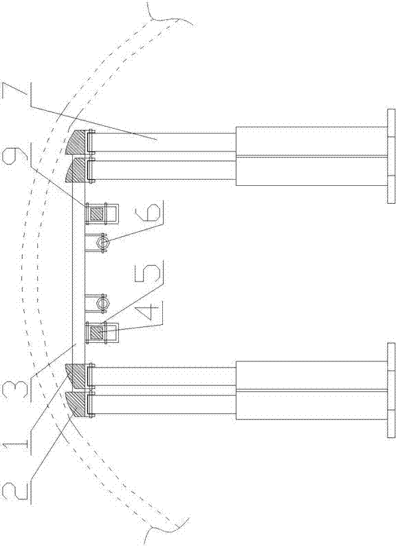 Hydraulic supporting device of suspended top beams for roadways in shed