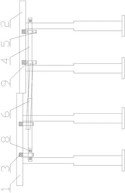 Hydraulic supporting device of suspended top beams for roadways in shed