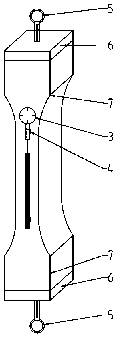 Tensile creep test device and method for high-strength concrete