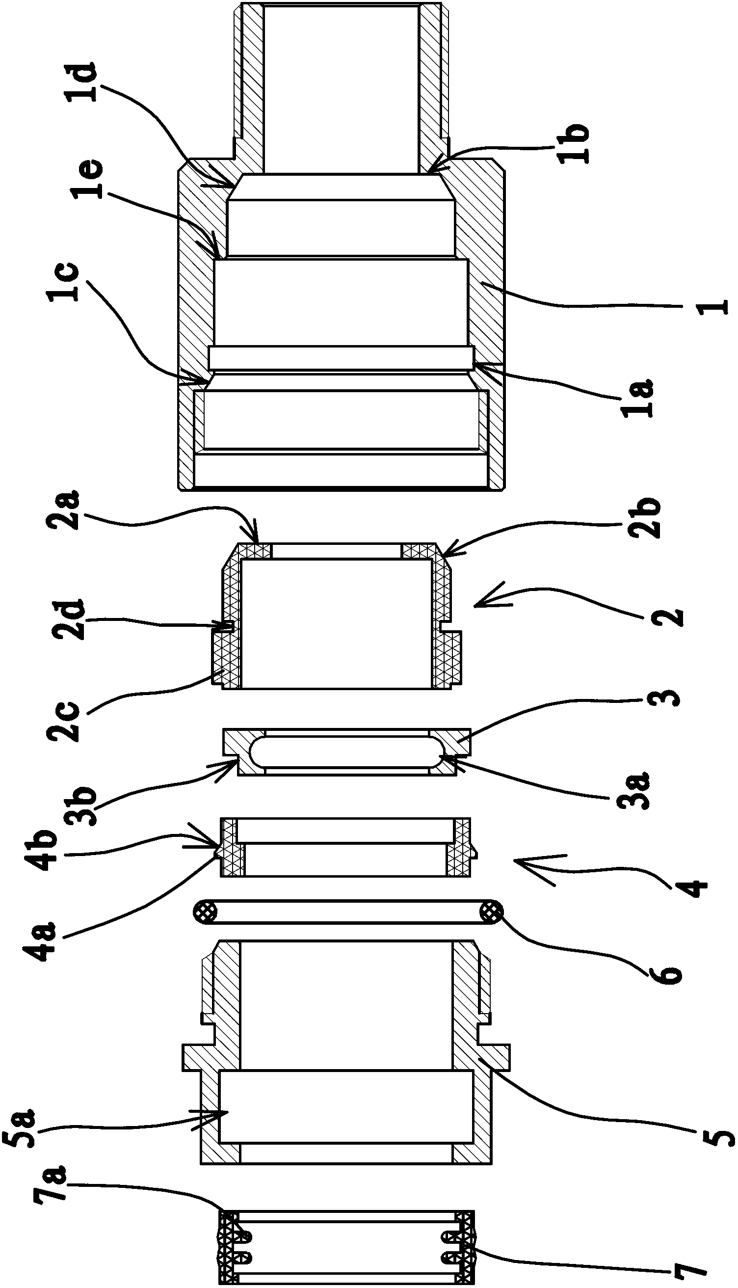 Quick connector for gas conveying bellows