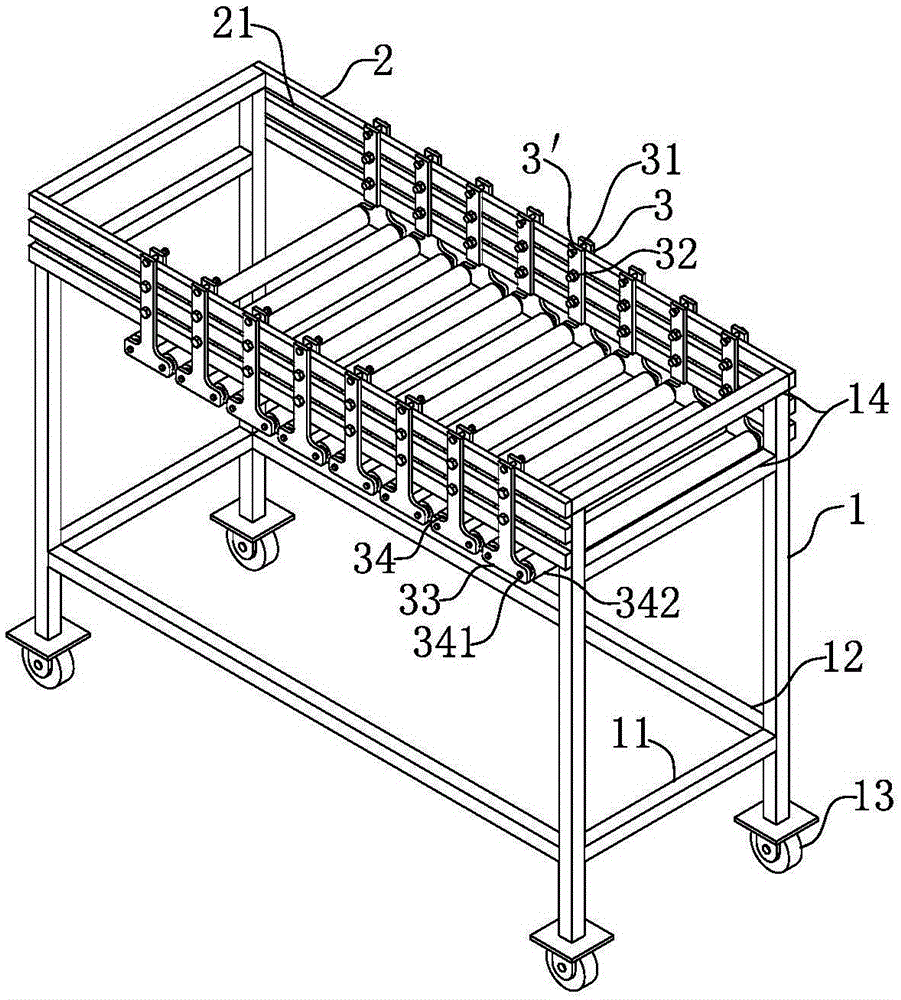 Frame for distributing rubber hoses to assembly stations