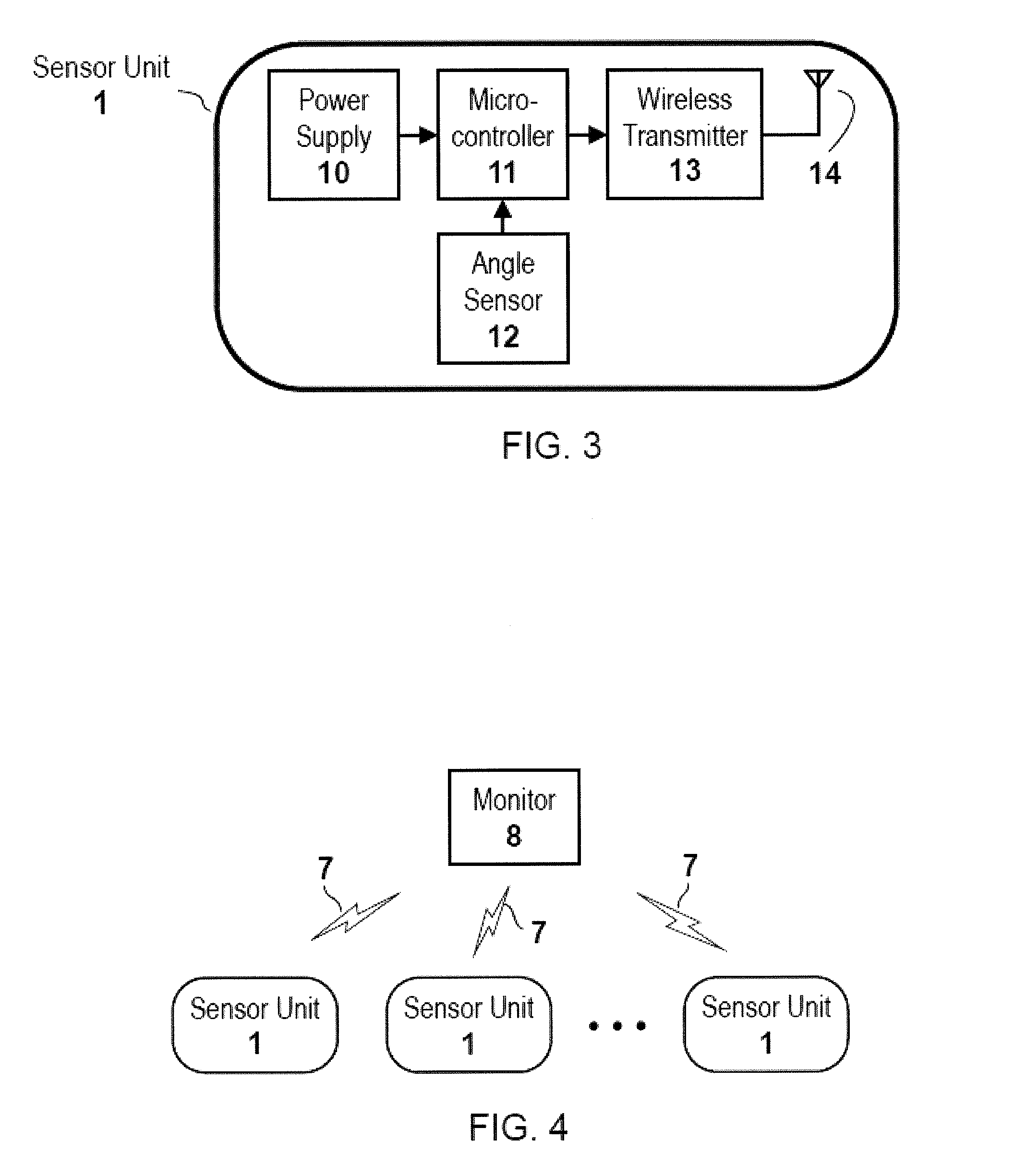 Detection of changes from a seated or lying body position by sensing body angle