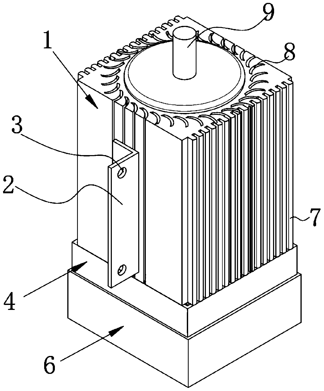 Low-noise aluminum shell motor with sound absorbing cover