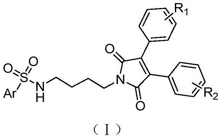 3,4-diarylmaleimide derivative and preparation method as well as application thereof