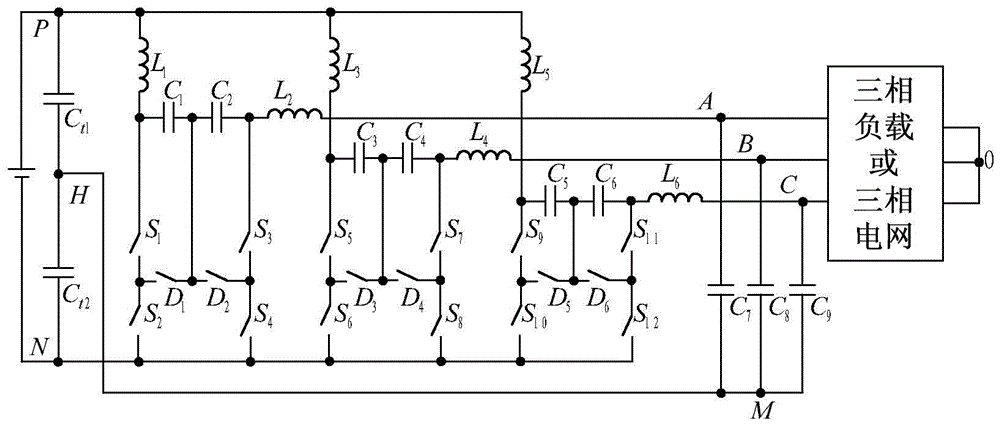 A three-phase cuk buck-boost three-level inverter