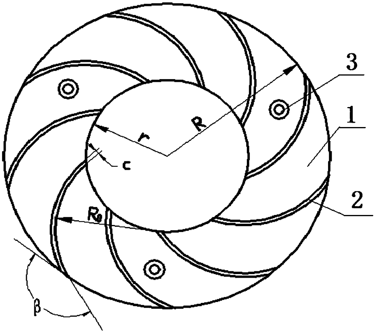 Centrifugal pump radial sealing ring with cylindrical guide vanes