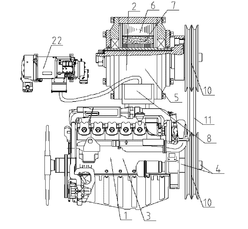 Air conditioner generator unit for automobile