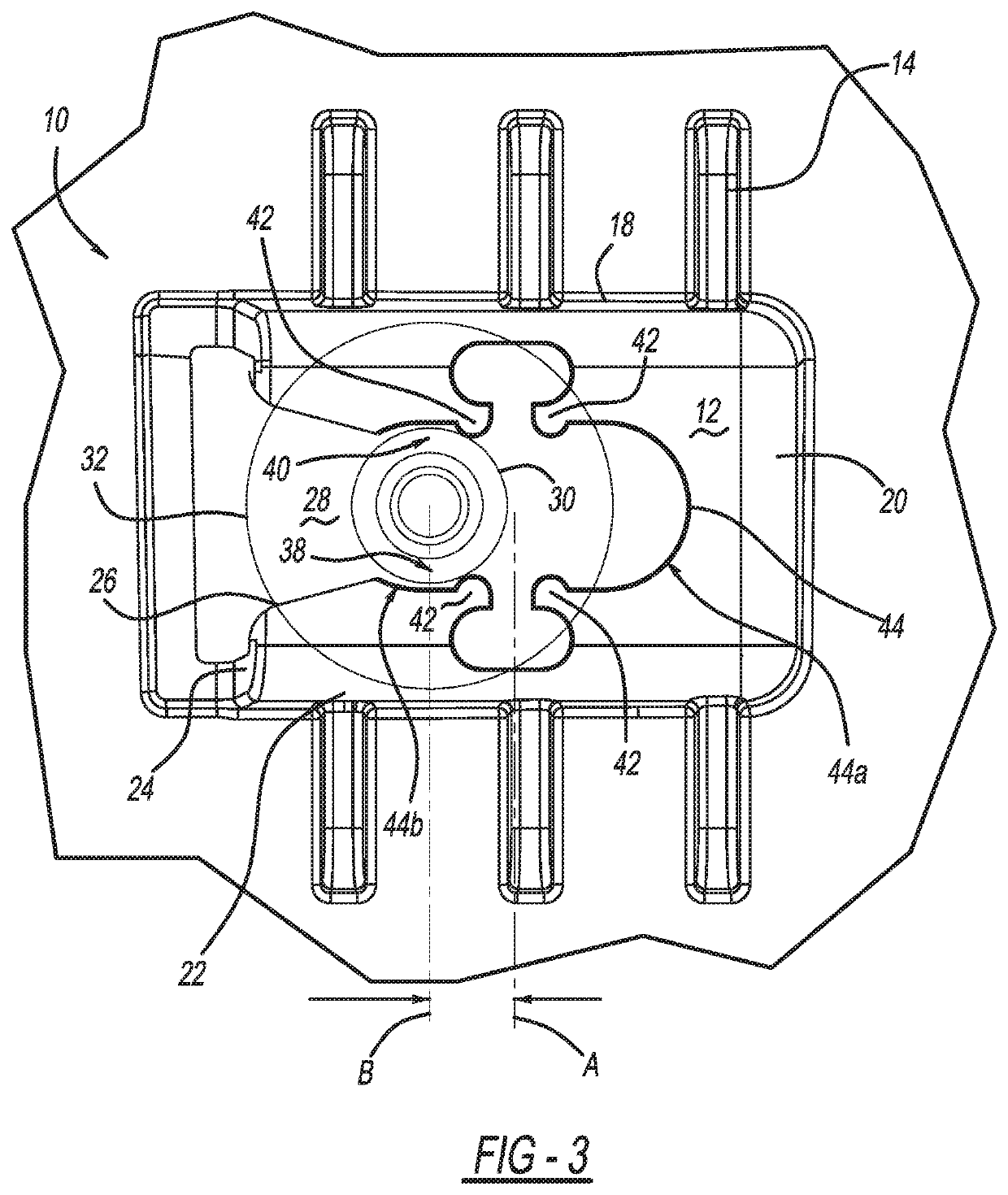 Fastener locating and retention design to accommodate part expansion and contraction