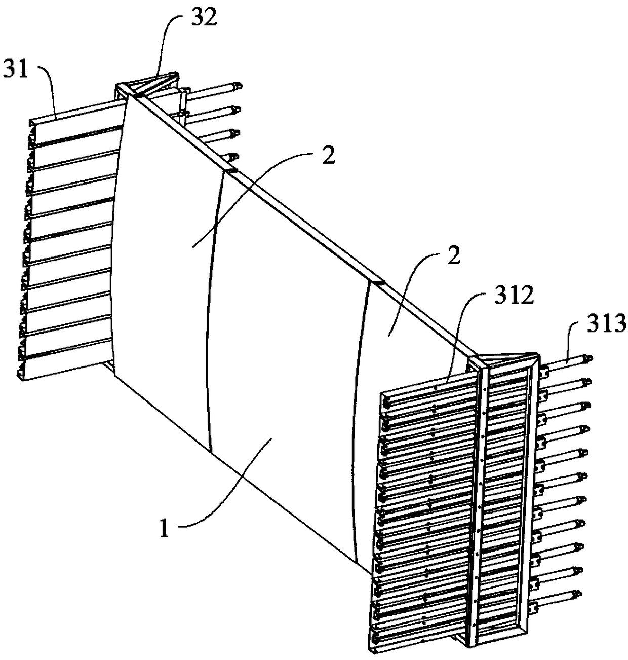 Side mold mechanism for concrete mold spraying