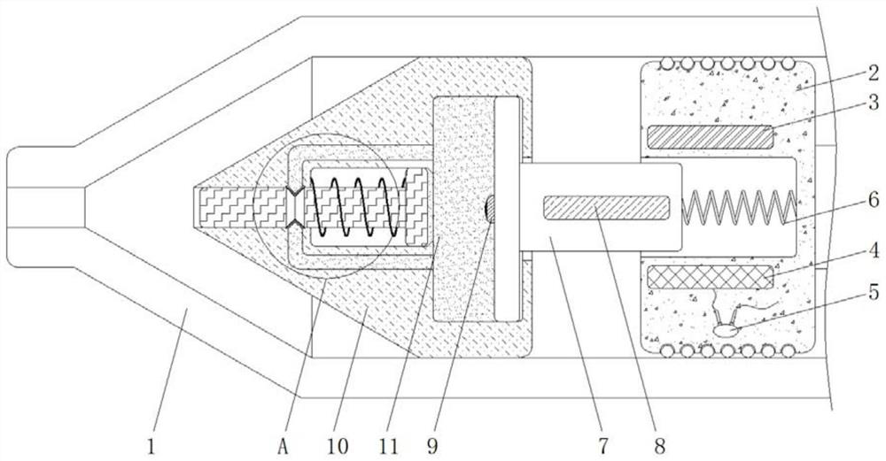 Extrusion device for plastic injection molding based on turbid liquid soft and hard state change