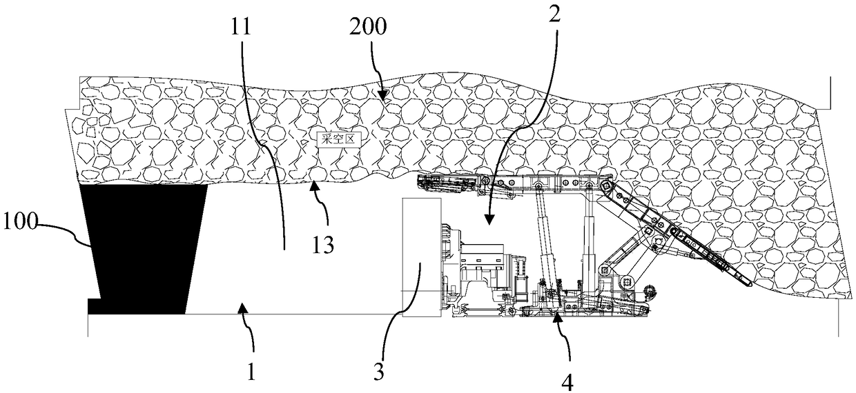 Method for passing through abandoned roadway