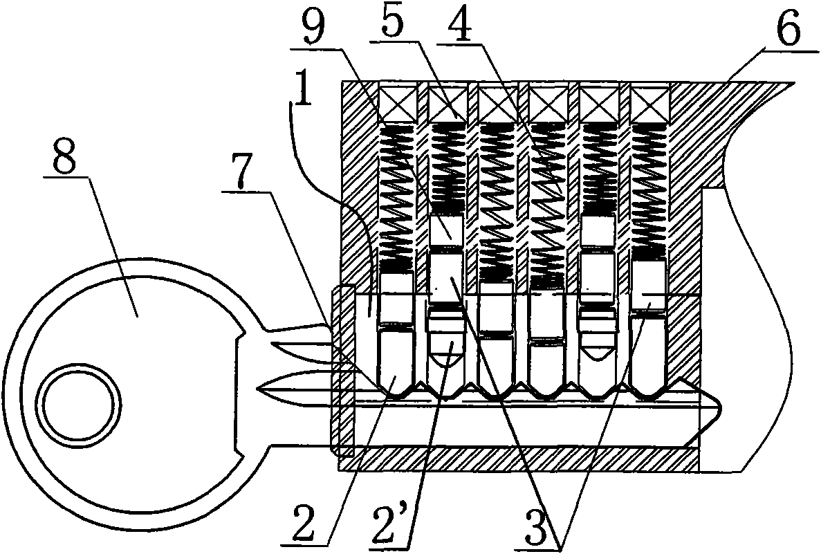 Strong impaction lock core of anti-bump key