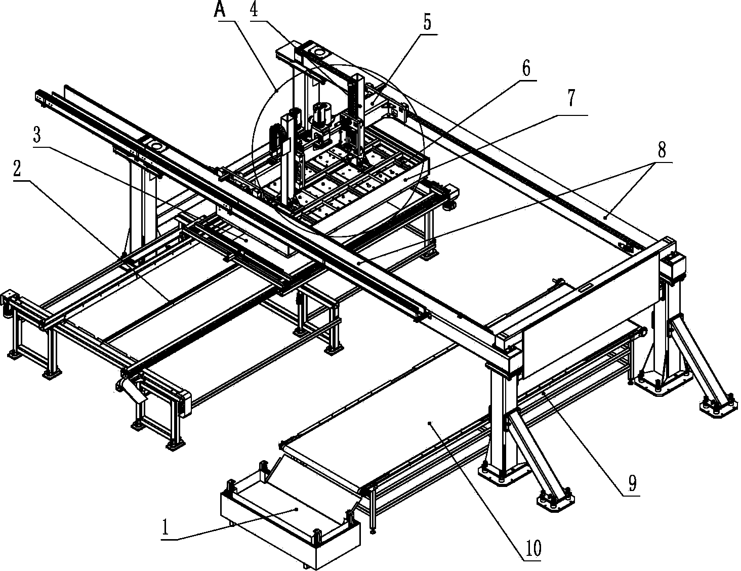 Laser cutting plate waste material separation part sorting system