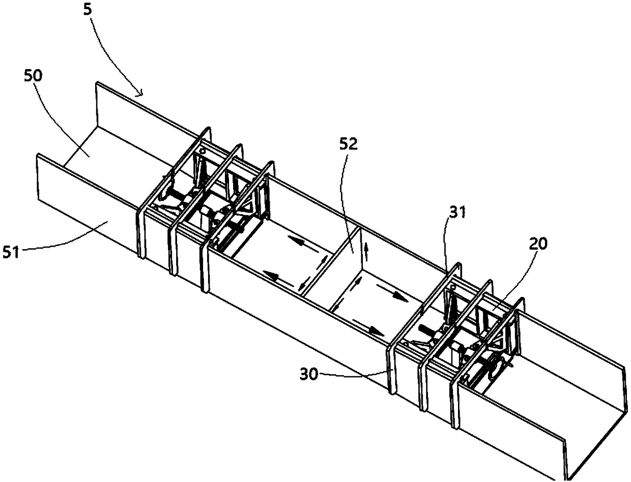 Group welding method of auxiliary steel box beam group welding device