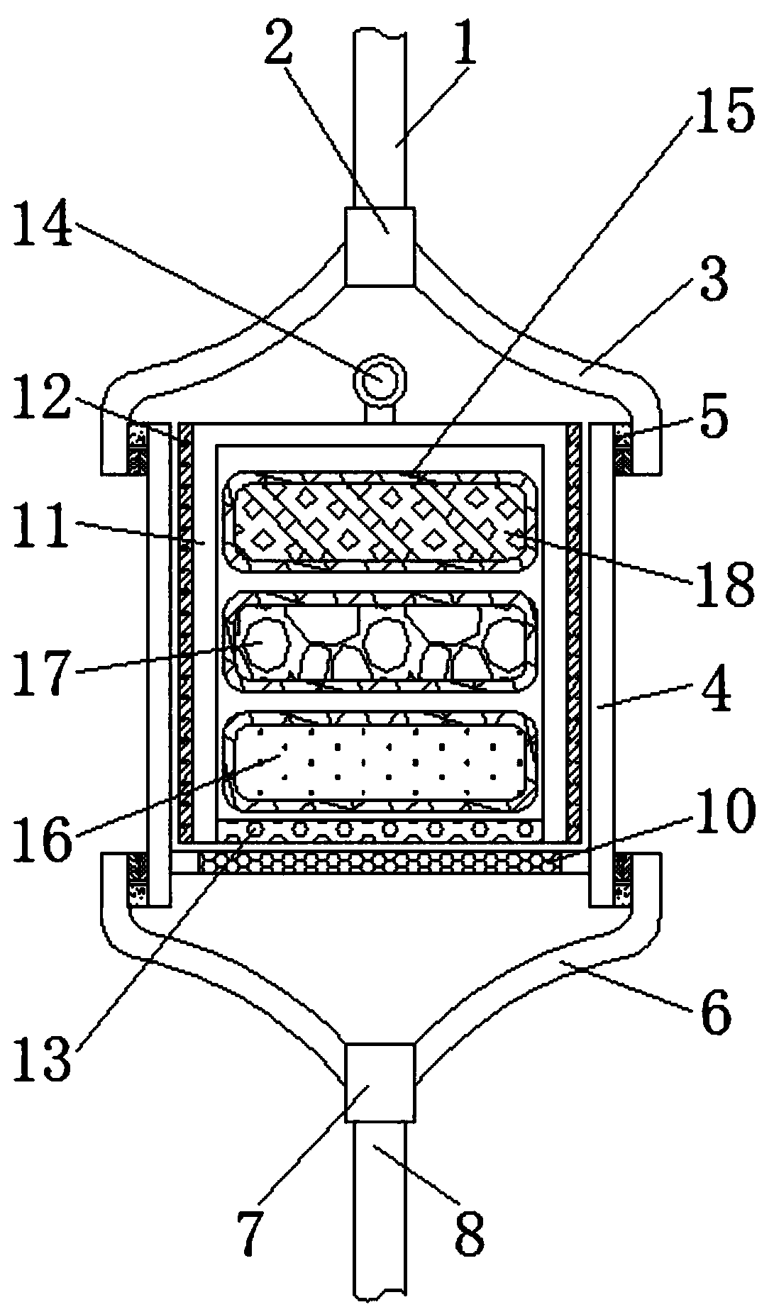 Solar water heater water inlet port with anti-blocking function