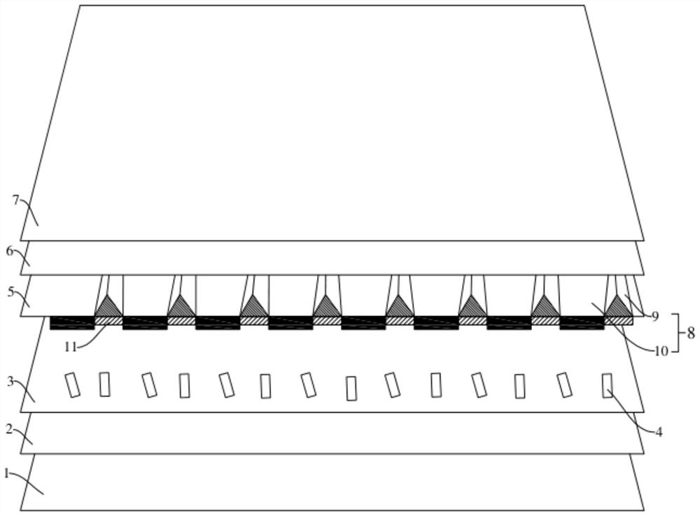 Anti-peeping display screen structure and preparation method thereof