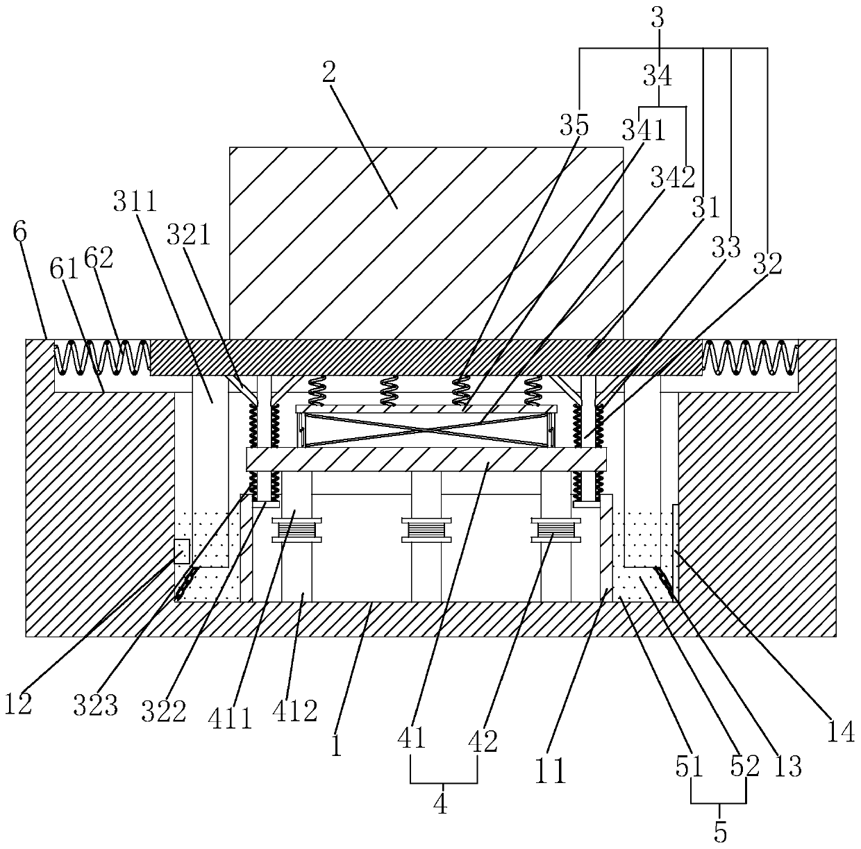 Earthquake-proof building and shock absorption and insulation structure