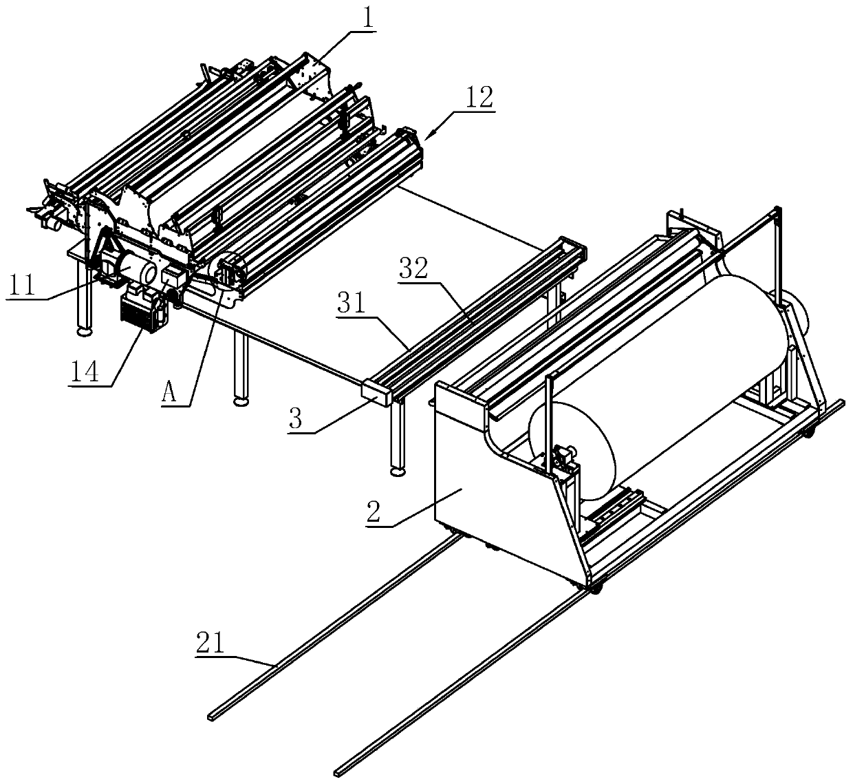 Cloth feeding structure of spreading machine