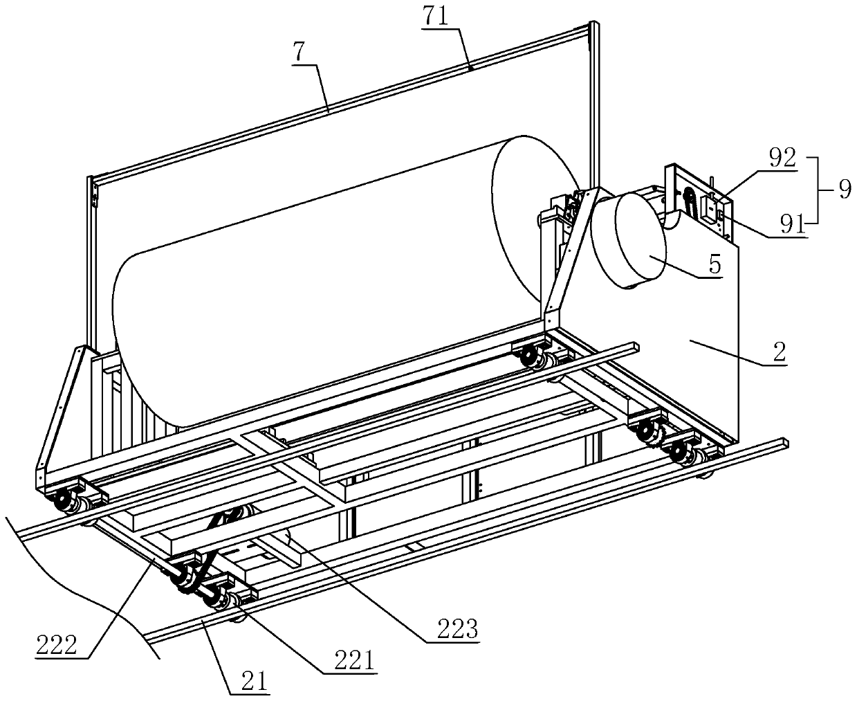 Cloth feeding structure of spreading machine