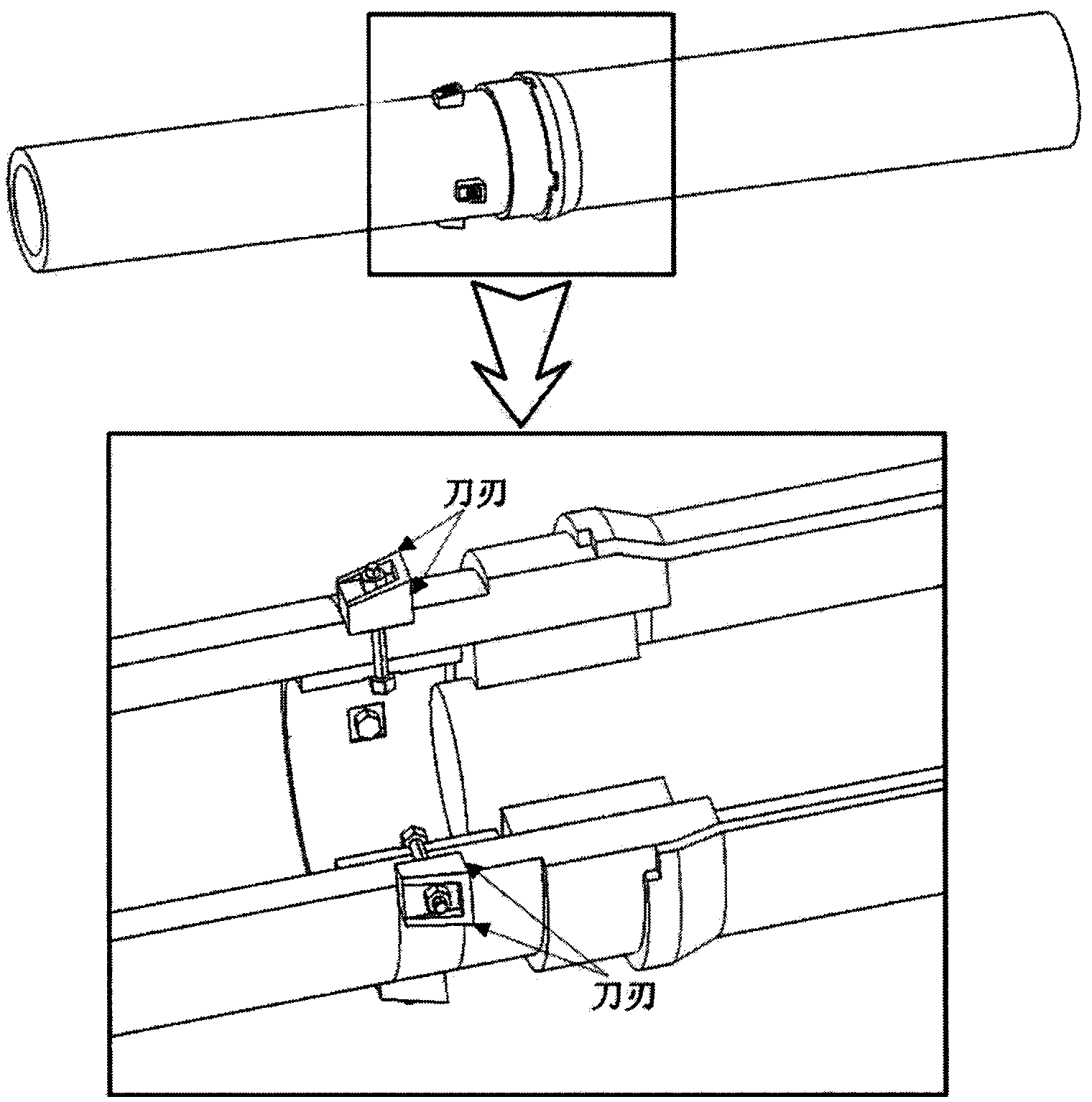 Diameter expanding and cutting composite type energy dissipation device and vehicle