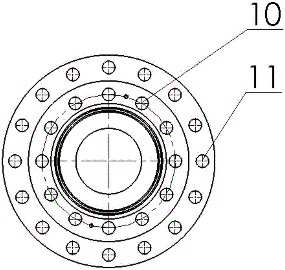 Bolt fastened type ocean high-pressure reinforced thermoplastic pipe (RTP) connector and assembling method thereof