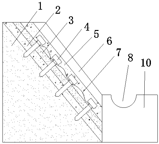 Slope protection structure for slope