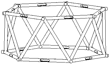 Modular space curved extendable mechanism containing flexible hinges