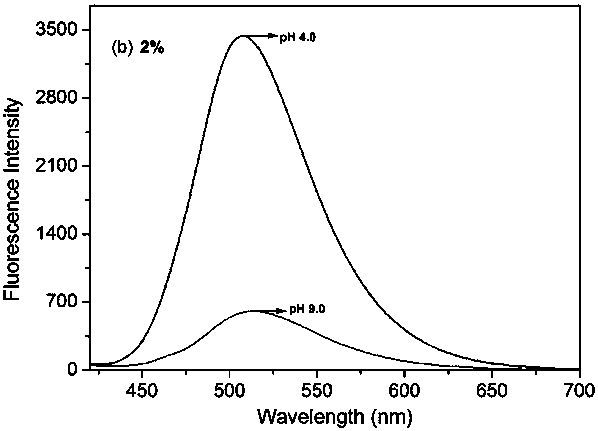 Polymer nanofluorescent probe for detecting pH value in cell as well as preparation method and application of polymer nanofluorescent probe