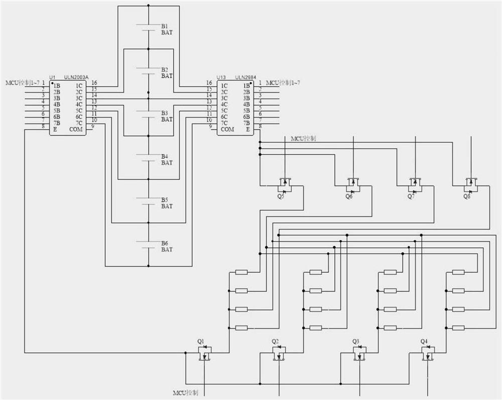 Centralized power-adjustable BMS passive equalization circuit