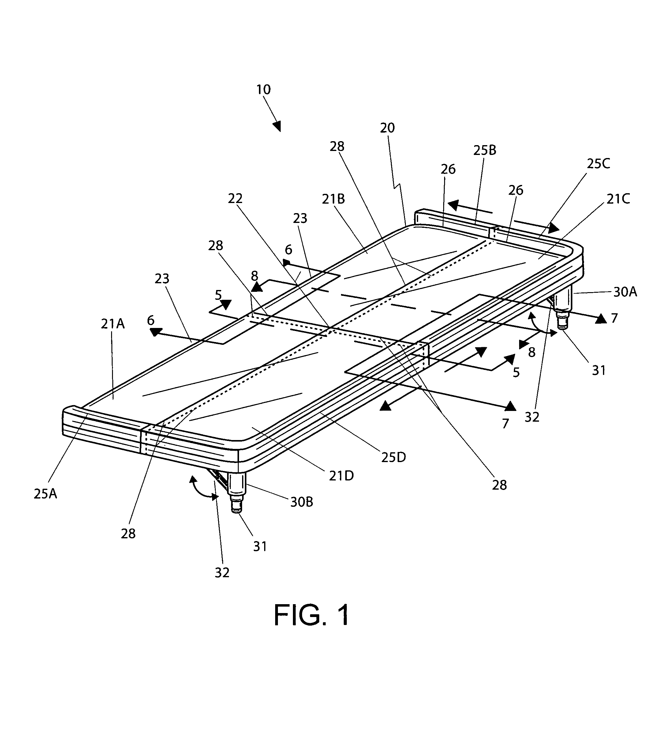 Two-legged table for vehicles