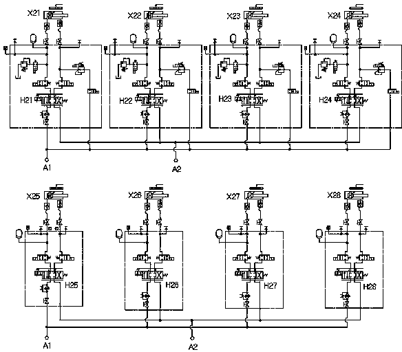 Hydraulic control device for offshore wind power piling