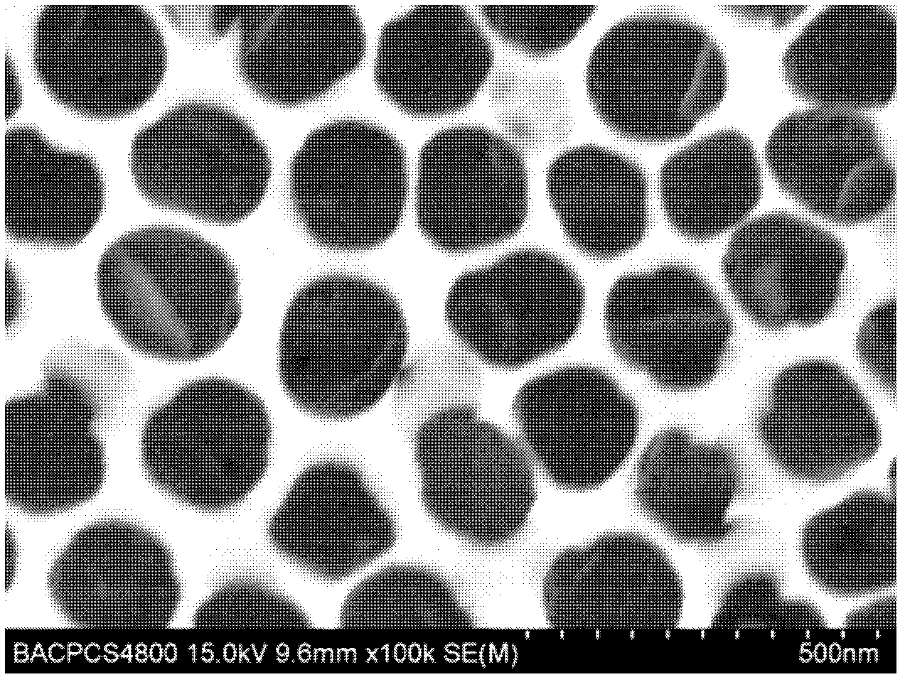 Method for preparing anodic aluminum oxide (AAO) template with large pore diameter and thin wall on silicon substrate