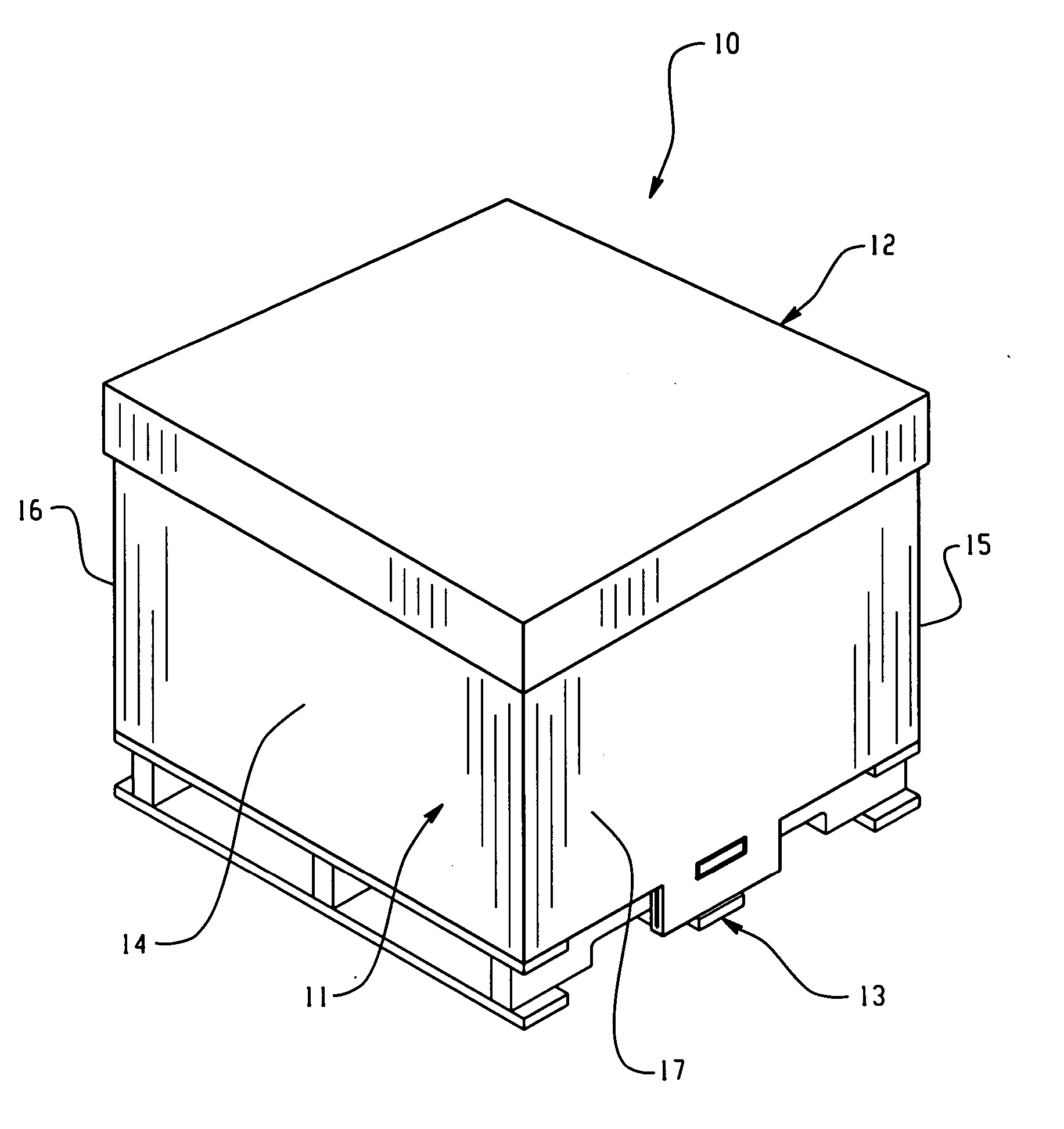 Bulk shipping box assembly with detachable pallet