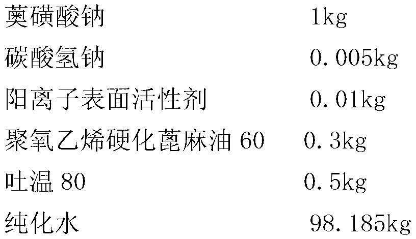 Sodium gualenate aqueous solution